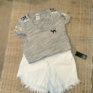 White High Rise Shorts